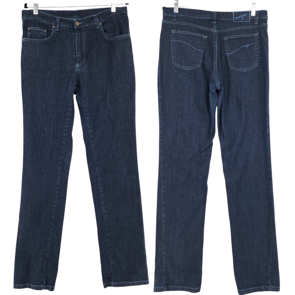 Italian Denim Jeans sz 50 US 32 Women Dark Wash Made in Italy Straight Leg Noyes